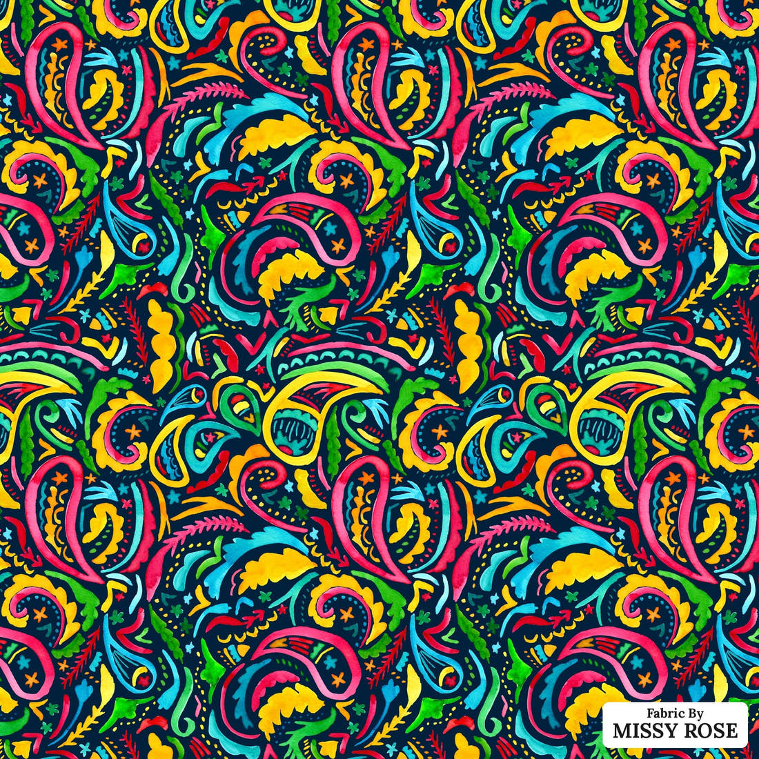 Laura Hamzic 56 - flat view of the print, zoom in for detail | Fabric by Missy Rose