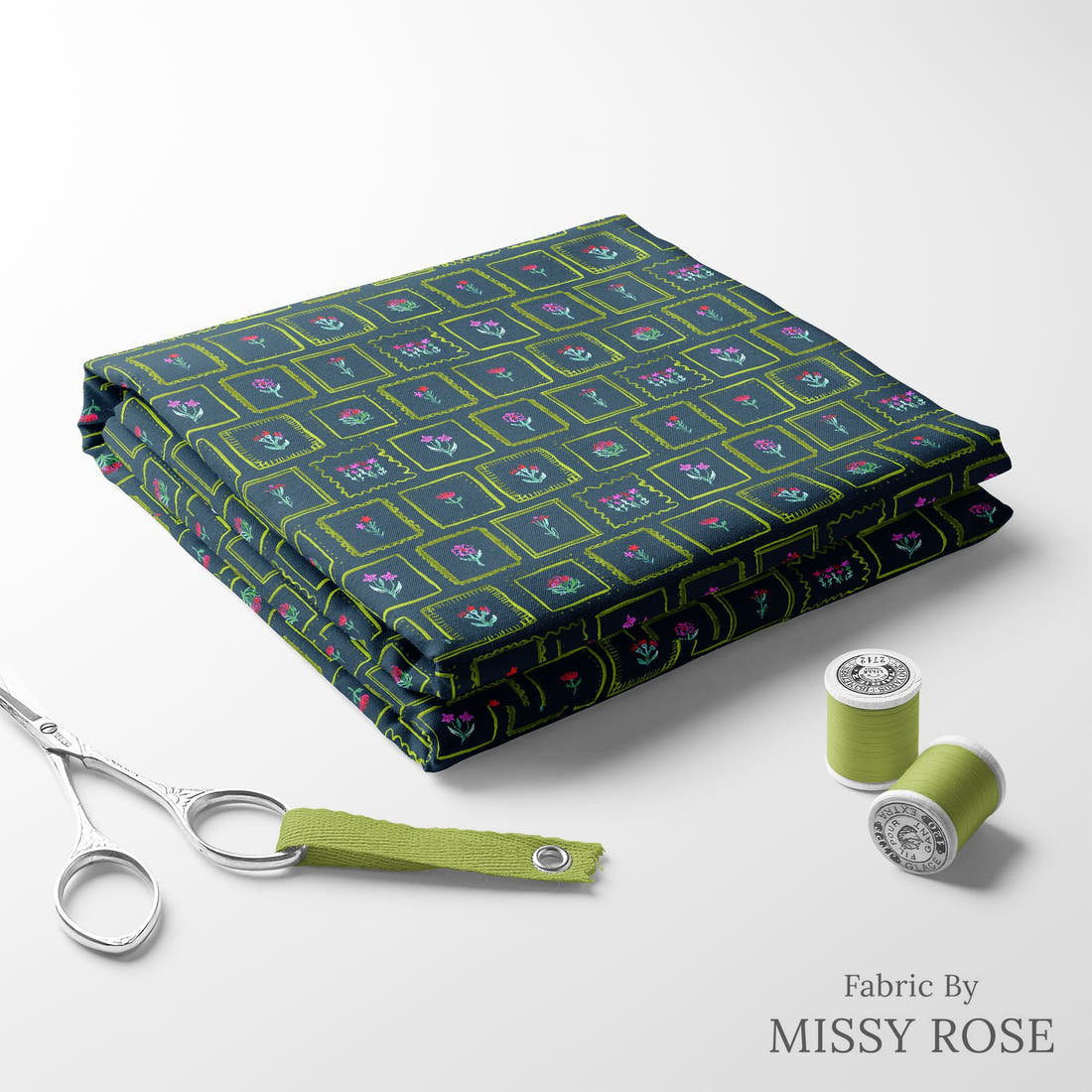 Laura Hamzic 57 folded fabric stack with matching thread - pre-order fabric Australia | Fabric by Missy Rose