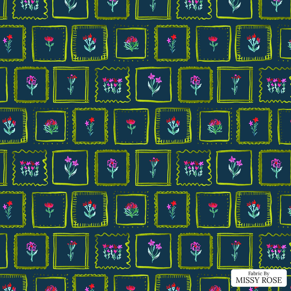Laura Hamzic 57 - flat view of the print, zoom in for detail | Fabric by Missy Rose