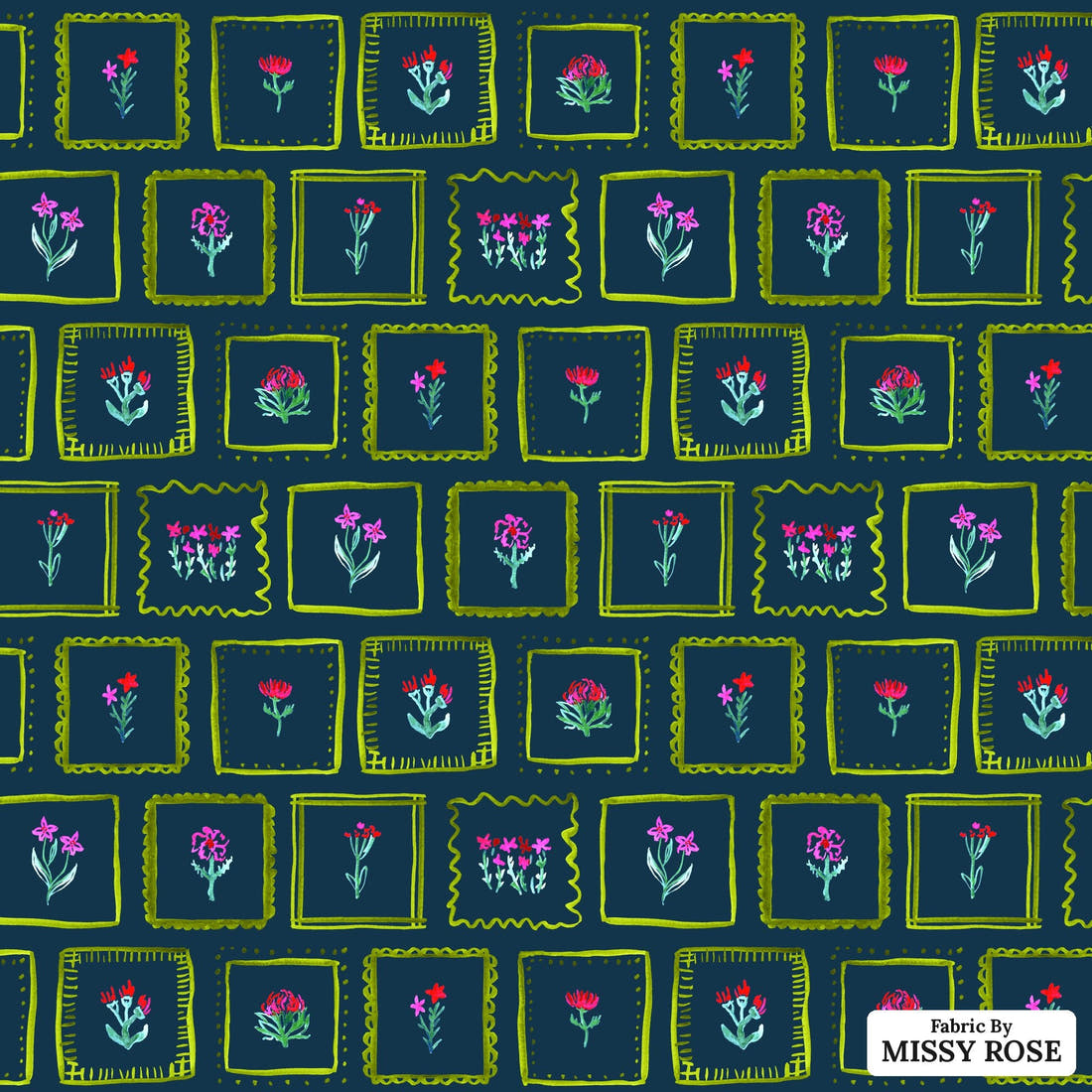 Laura Hamzic 57 - flat view of the print, zoom in for detail | Fabric by Missy Rose