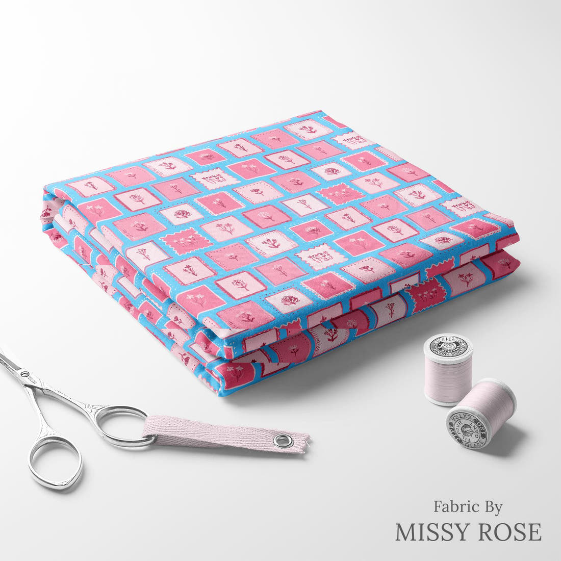 Laura Hamzic 58 folded fabric stack with matching thread - pre-order fabric Australia | Fabric by Missy Rose
