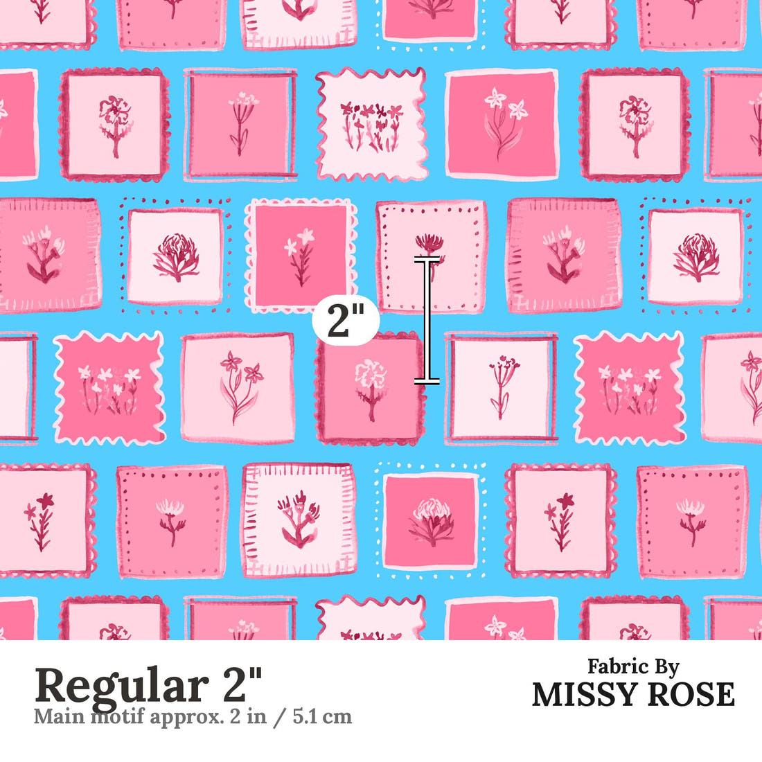 Laura Hamzic 58 Regular 2 inch print scale guide | Fabric by Missy Rose