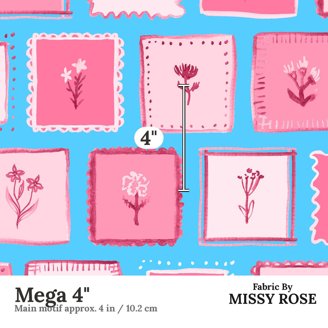 Laura Hamzic 58 Mega 4 inch print scale guide | Fabric by Missy Rose