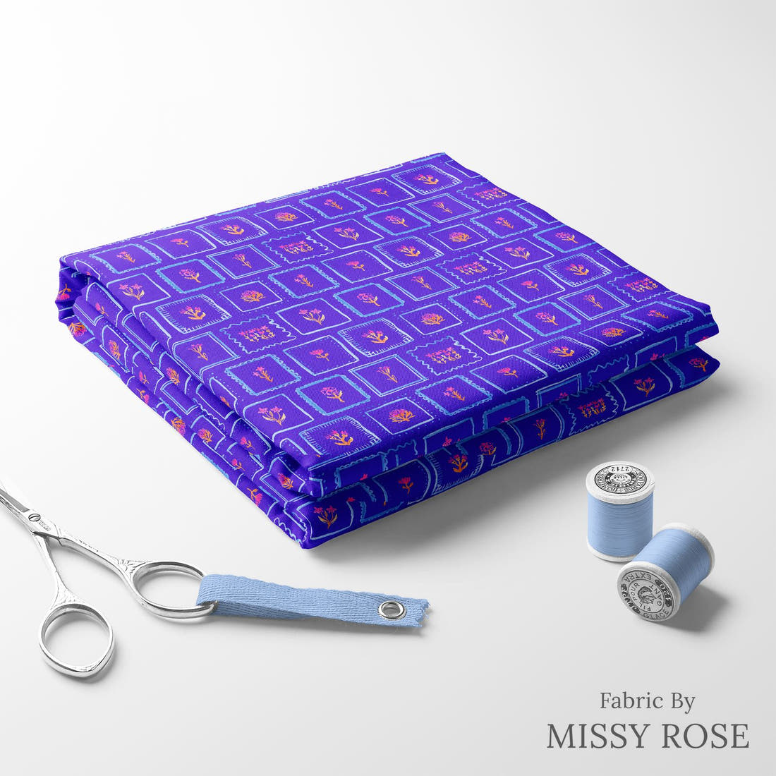 Laura Hamzic 59 folded fabric stack with matching thread - pre-order fabric Australia | Fabric by Missy Rose