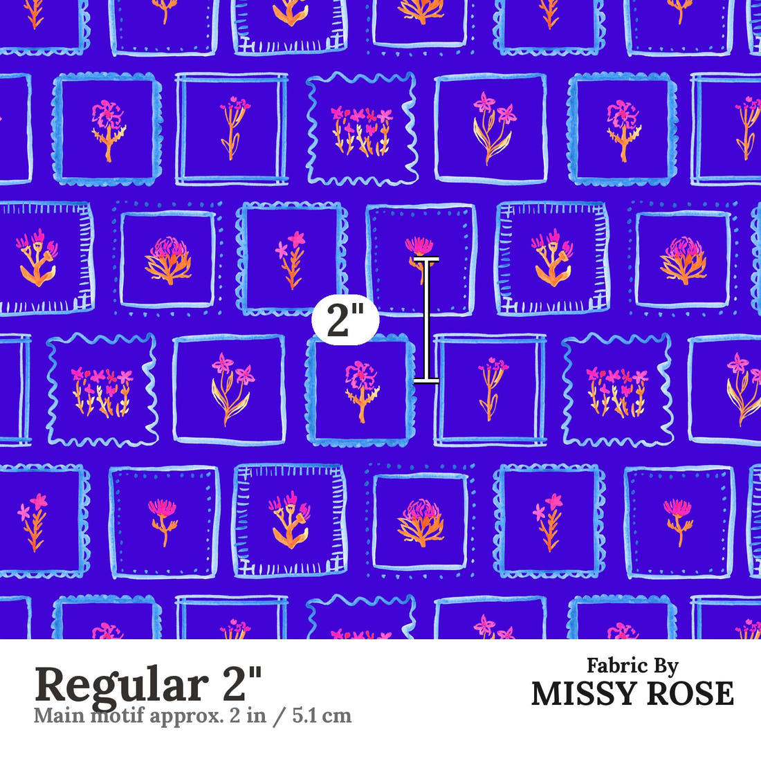 Laura Hamzic 59 Regular 2 inch print scale guide | Fabric by Missy Rose
