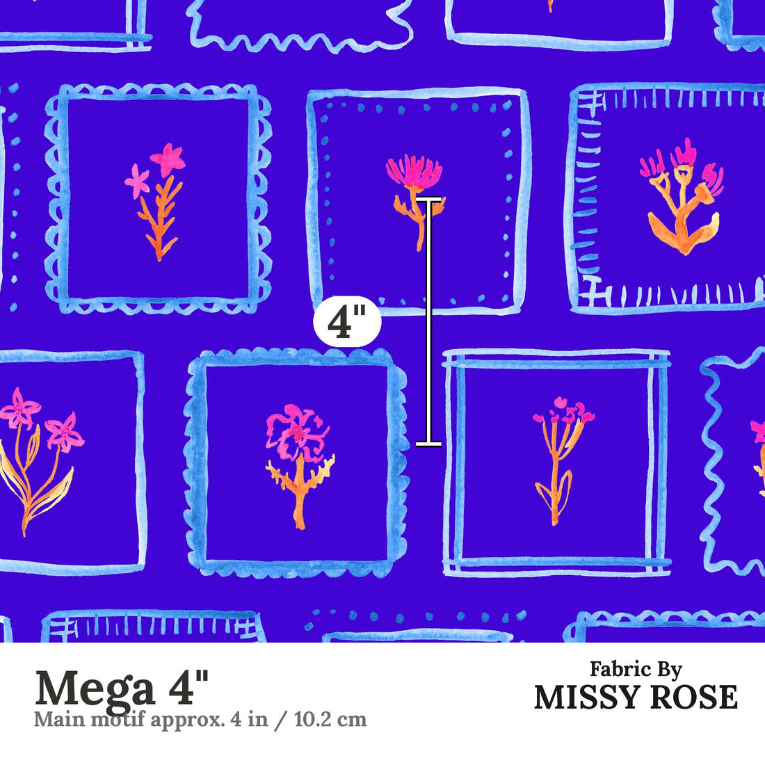 Laura Hamzic 59 Mega 4 inch print scale guide | Fabric by Missy Rose
