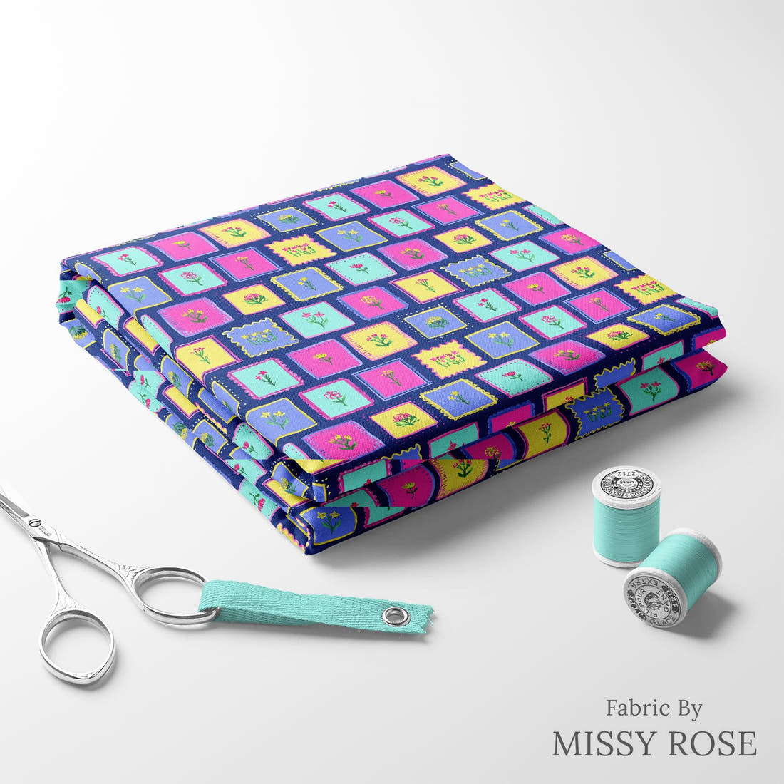 Laura Hamzic 60 folded fabric stack with matching thread - pre-order fabric Australia | Fabric by Missy Rose