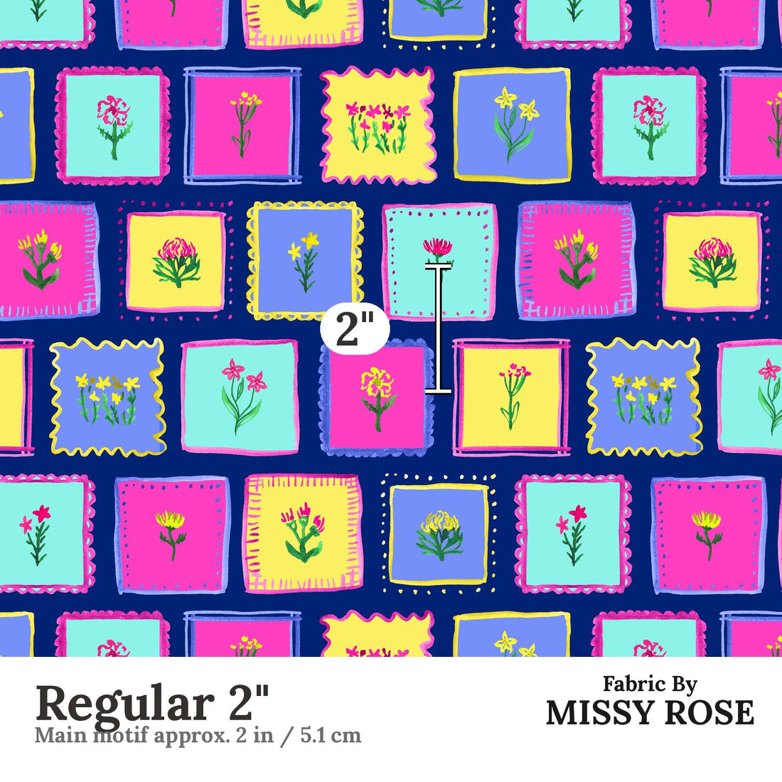 Laura Hamzic 60 Regular 2 inch print scale guide | Fabric by Missy Rose