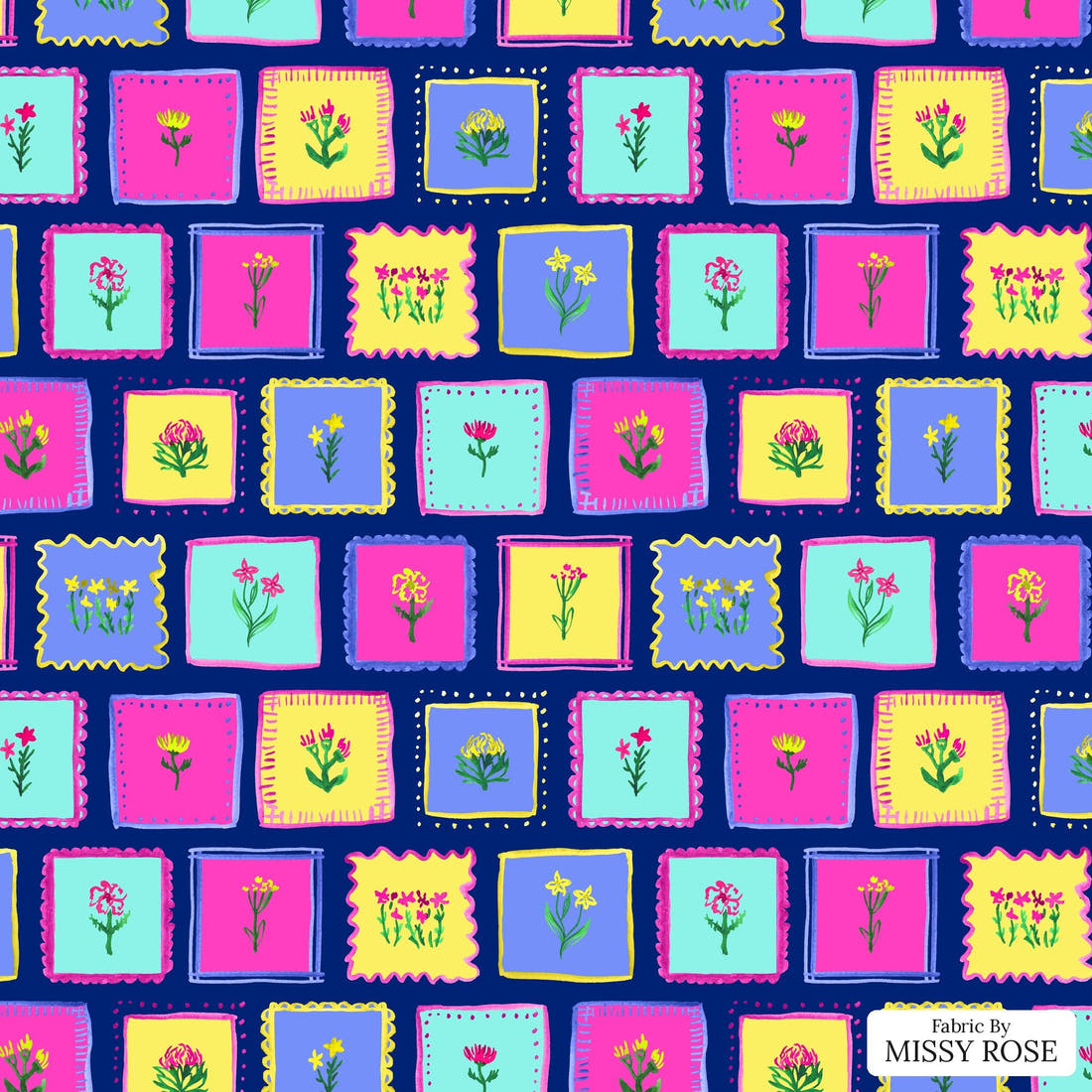 Laura Hamzic 60 - flat view of the print, zoom in for detail | Fabric by Missy Rose