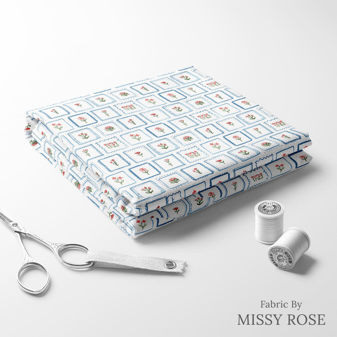 Laura Hamzic 61 folded fabric stack with matching thread - pre-order fabric Australia | Fabric by Missy Rose