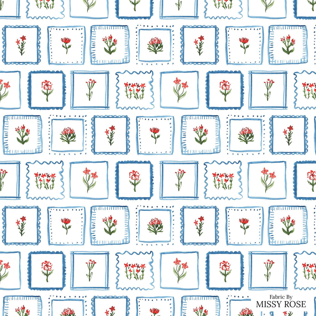 Laura Hamzic 61 - flat view of the print, zoom in for detail | Fabric by Missy Rose
