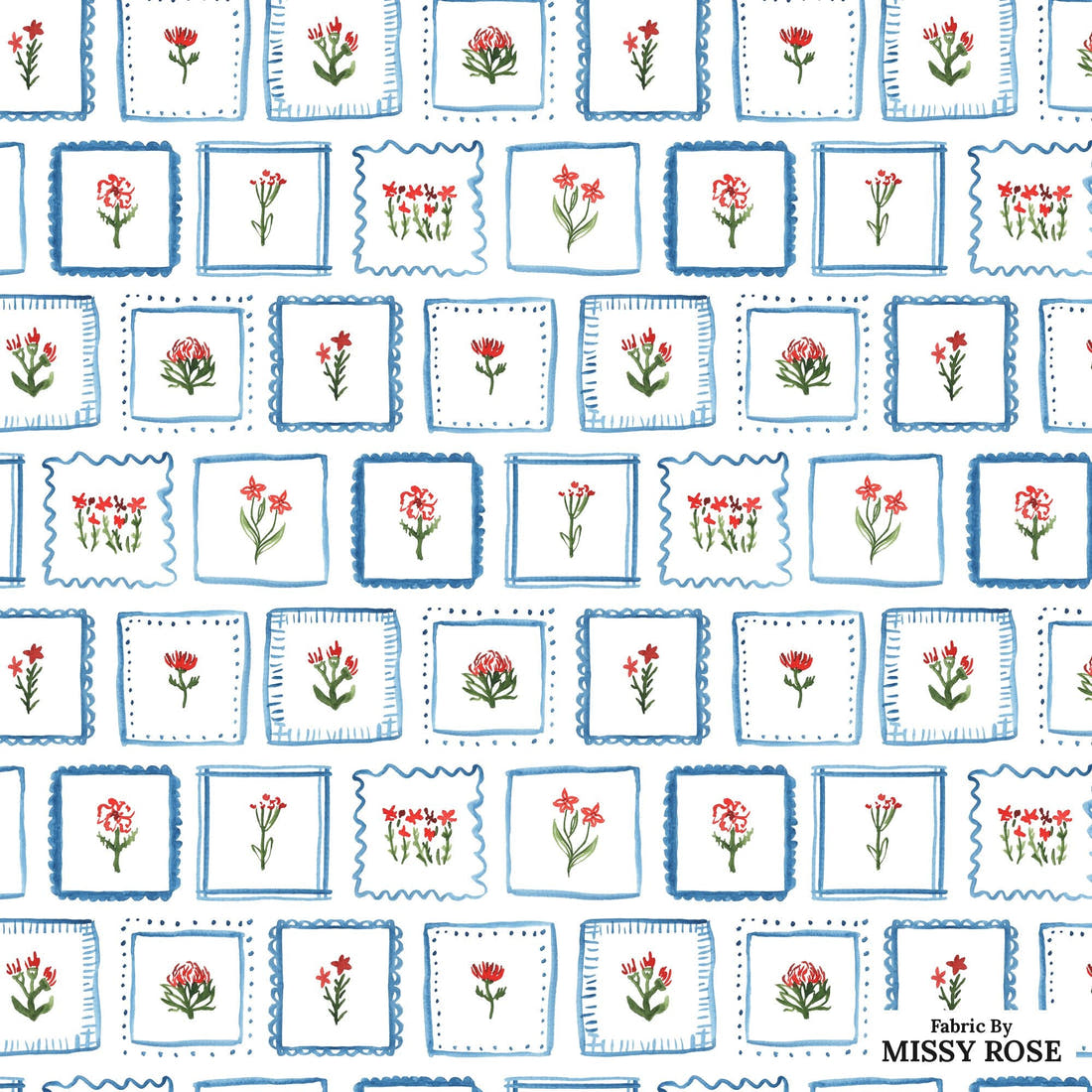 Laura Hamzic 61 - flat view of the print, zoom in for detail | Fabric by Missy Rose
