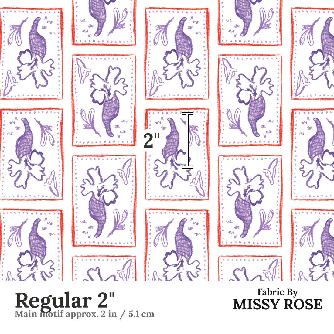 Laura Hamzic 62 Regular 2 inch print scale guide | Fabric by Missy Rose