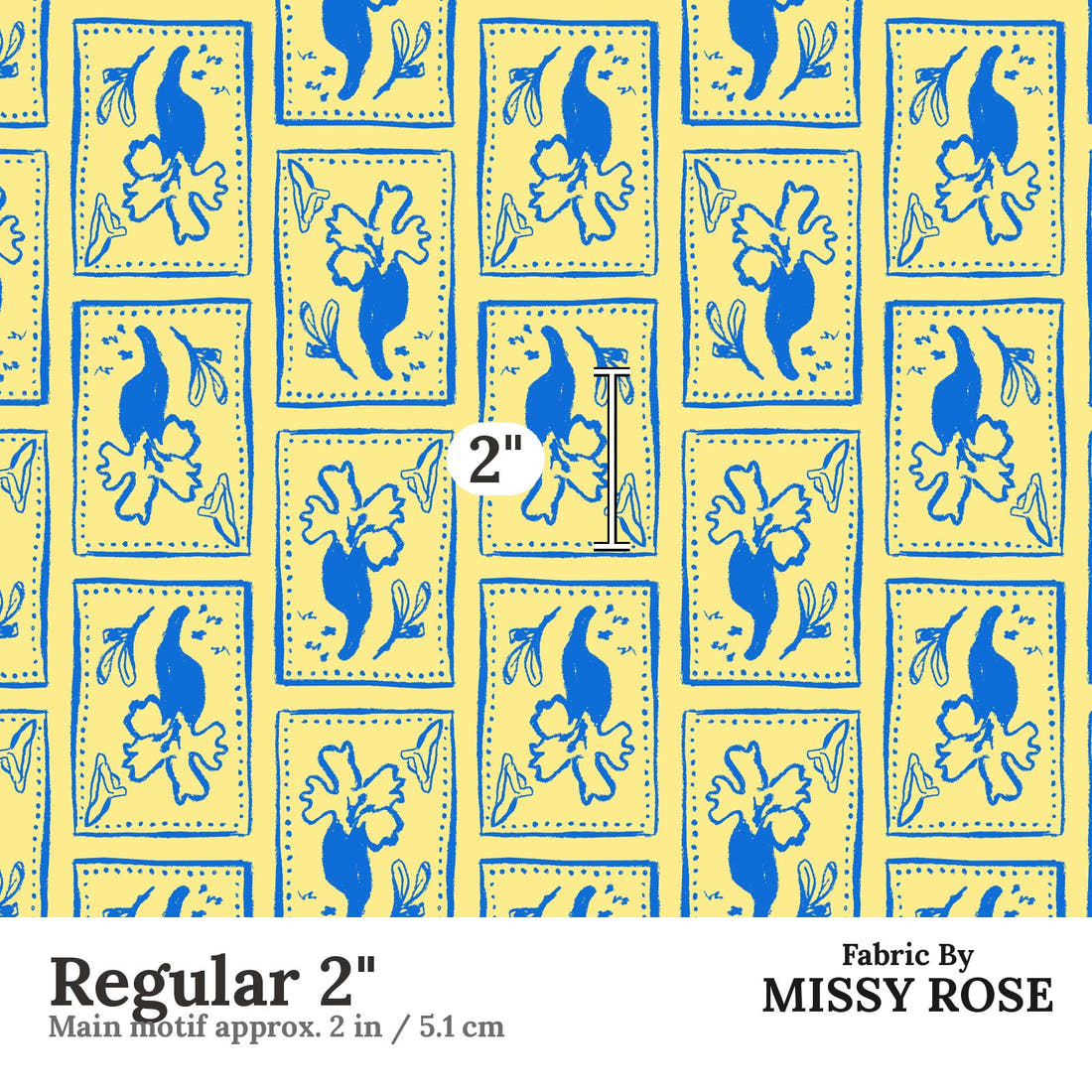 Laura Hamzic 63 Regular 2 inch print scale guide | Fabric by Missy Rose