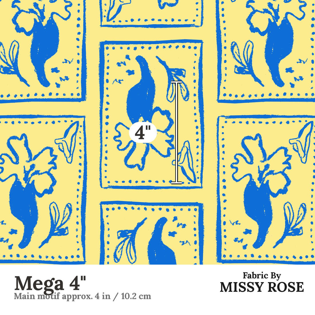 Laura Hamzic 63 Mega 4 inch print scale guide | Fabric by Missy Rose