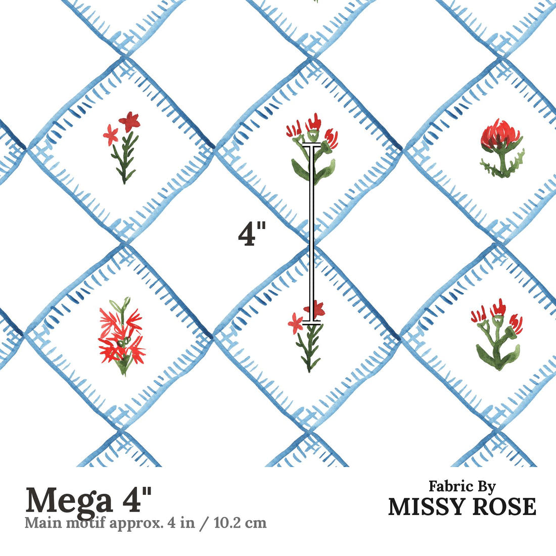 Laura Hamzic 64 Mega 4 inch print scale guide | Fabric by Missy Rose