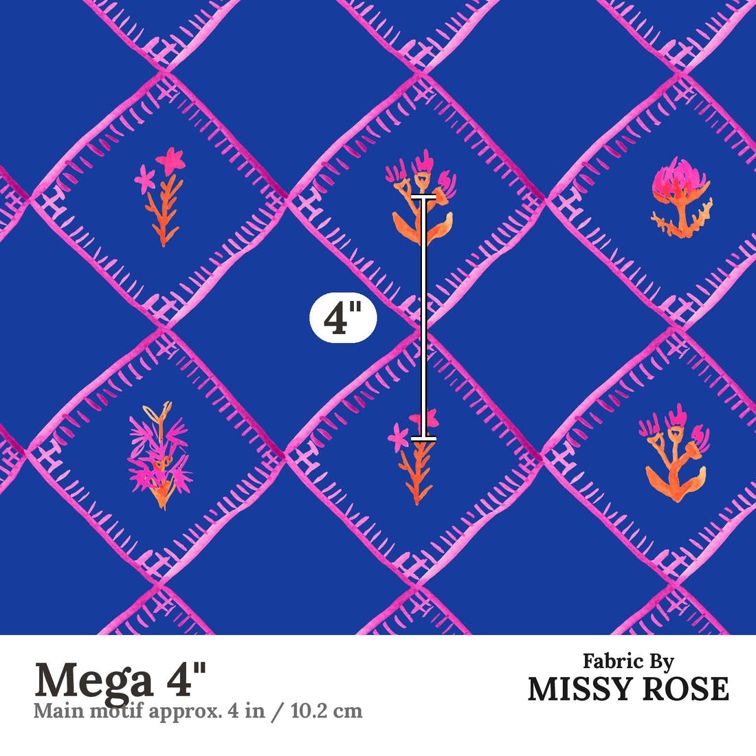 Laura Hamzic 65 Mega 4 inch print scale guide | Fabric by Missy Rose