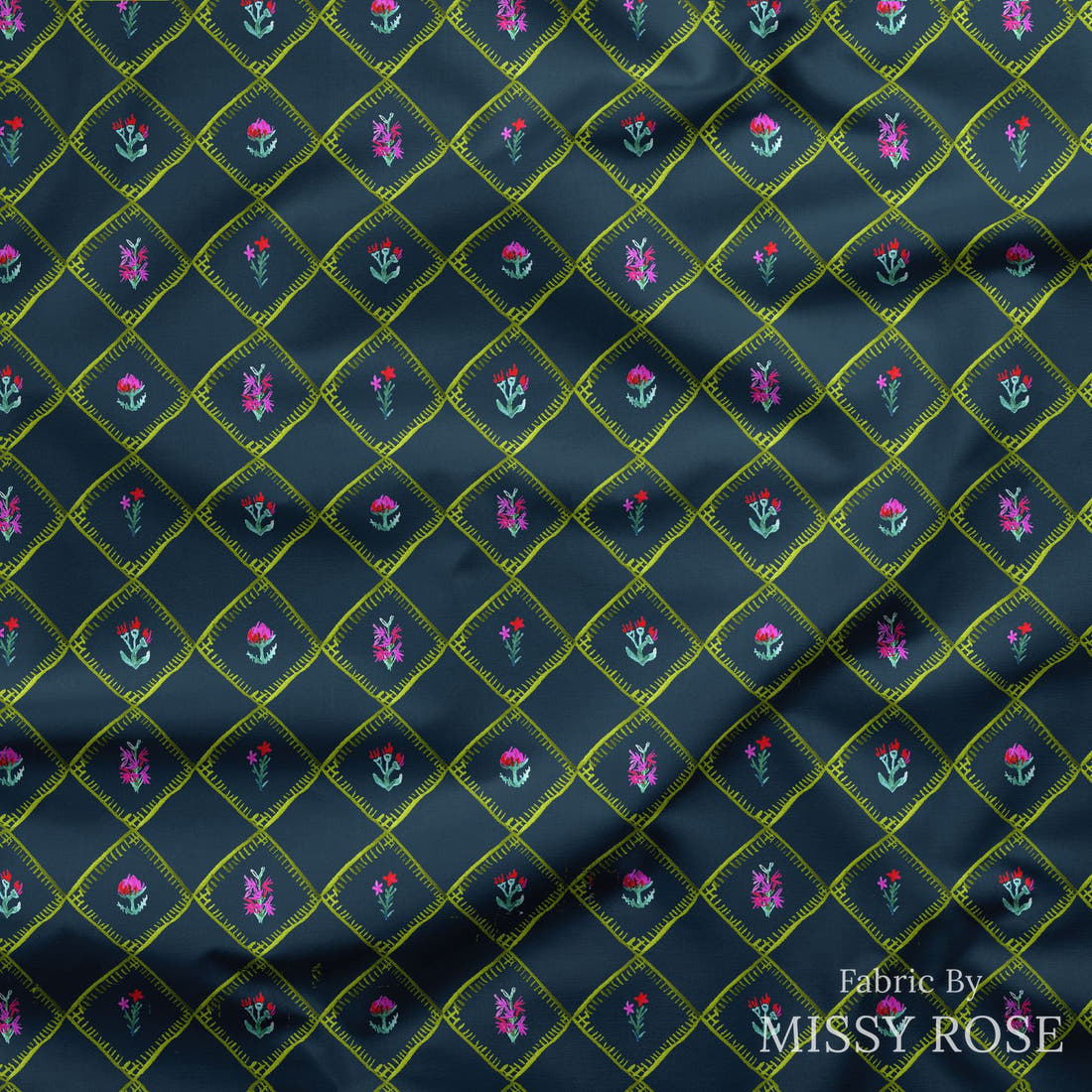 Laura Hamzic 66 draped fabric mockup - custom printed fabric by the metre | Fabric by Missy Rose