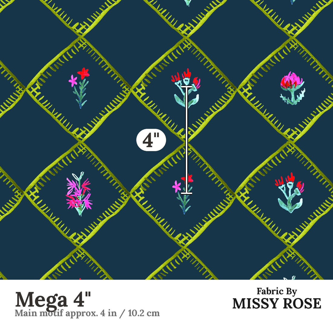 Laura Hamzic 66 Mega 4 inch print scale guide | Fabric by Missy Rose