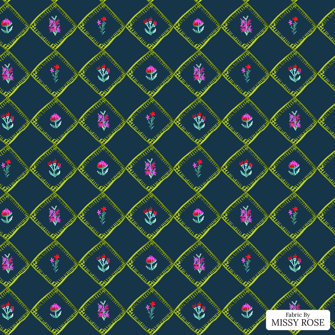 Laura Hamzic 66 - flat view of the print, zoom in for detail | Fabric by Missy Rose