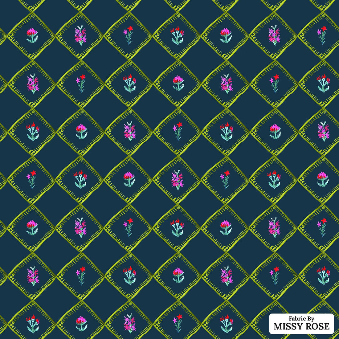Laura Hamzic 66 - flat view of the print, zoom in for detail | Fabric by Missy Rose