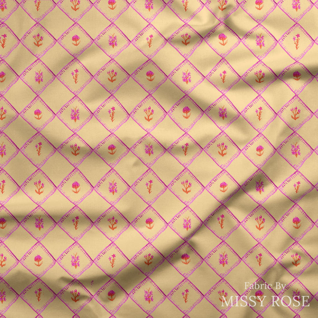 Laura Hamzic 67 draped fabric mockup - custom printed fabric by the metre | Fabric by Missy Rose