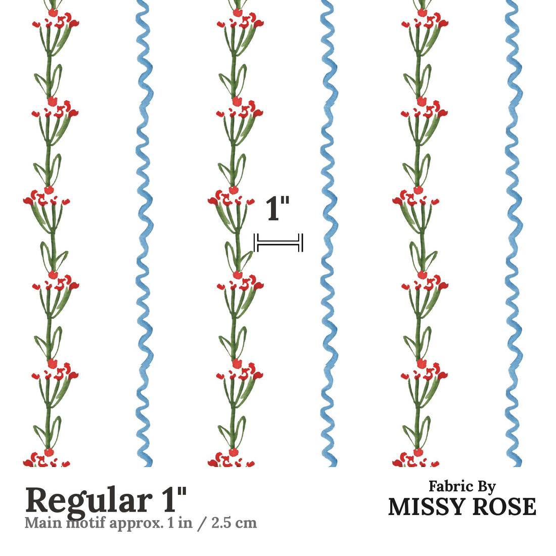 Laura Hamzic 68 Regular 1 inch print scale guide | Fabric by Missy Rose