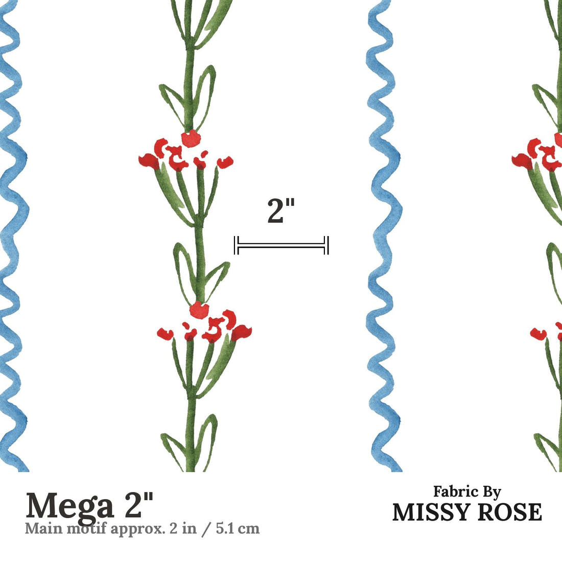 Laura Hamzic 68 Mega 2 inch print scale guide | Fabric by Missy Rose