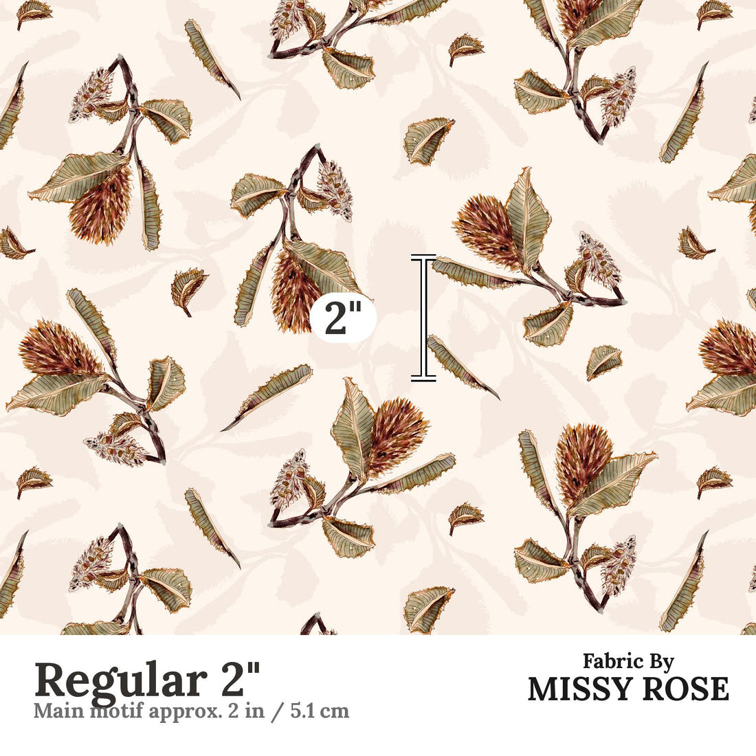 Laura Hamzic 73 Regular 2 inch print scale guide | Fabric by Missy Rose