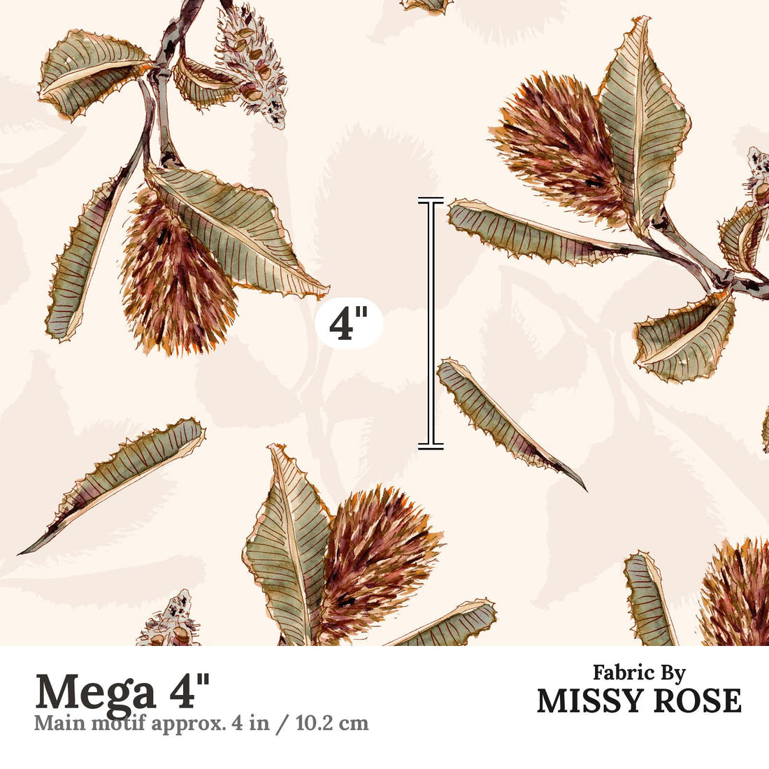 Laura Hamzic 73 Mega 4 inch print scale guide | Fabric by Missy Rose