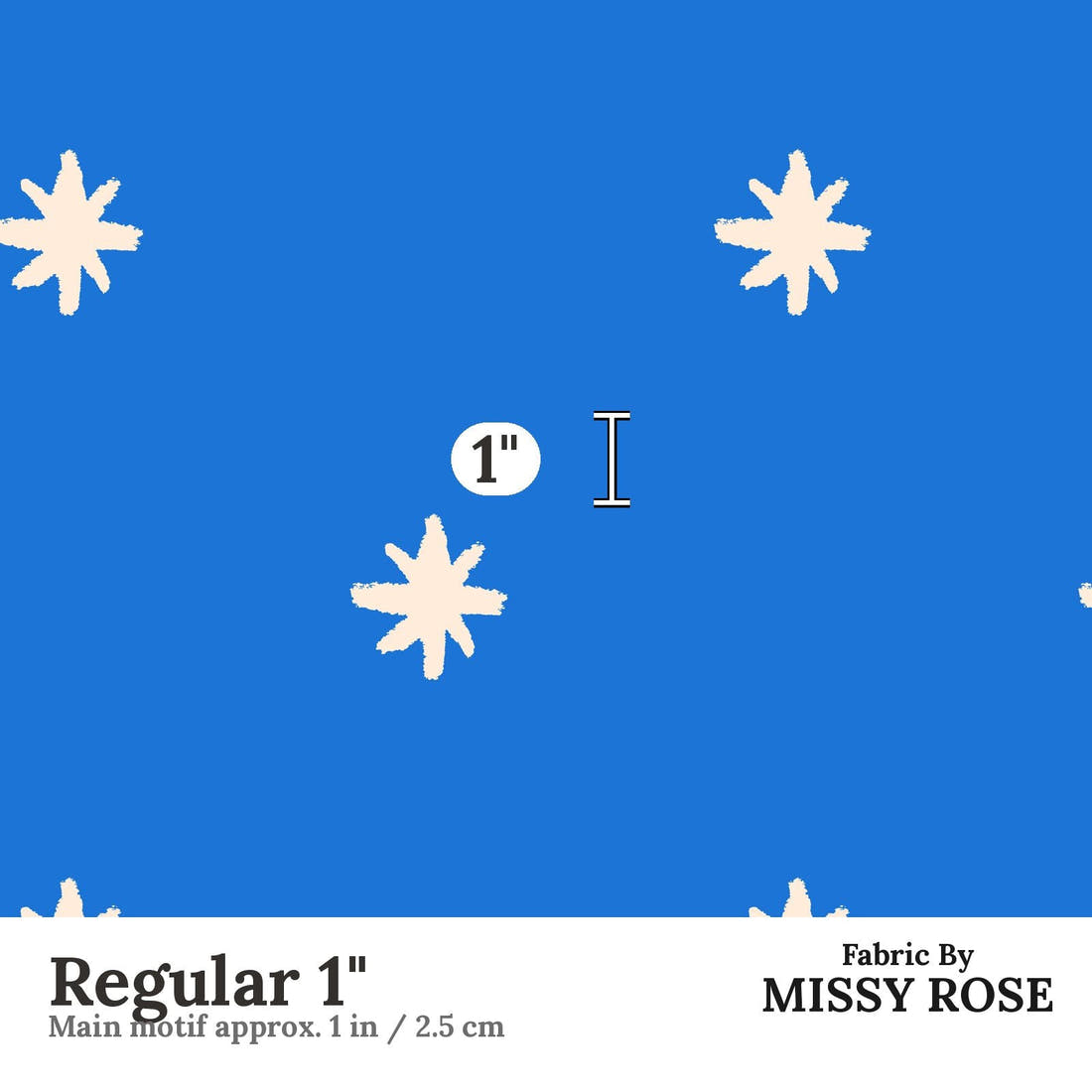 Laura Hamzic 74 Regular 1 inch print scale guide | Fabric by Missy Rose
