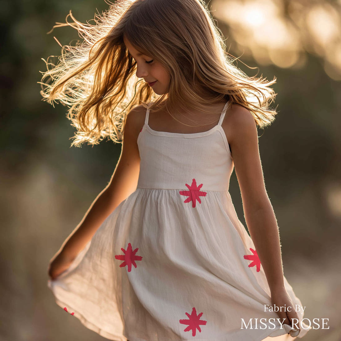 Laura Hamzic 76 sewn into a girls' dress - see how the print looks made up | Fabric by Missy Rose