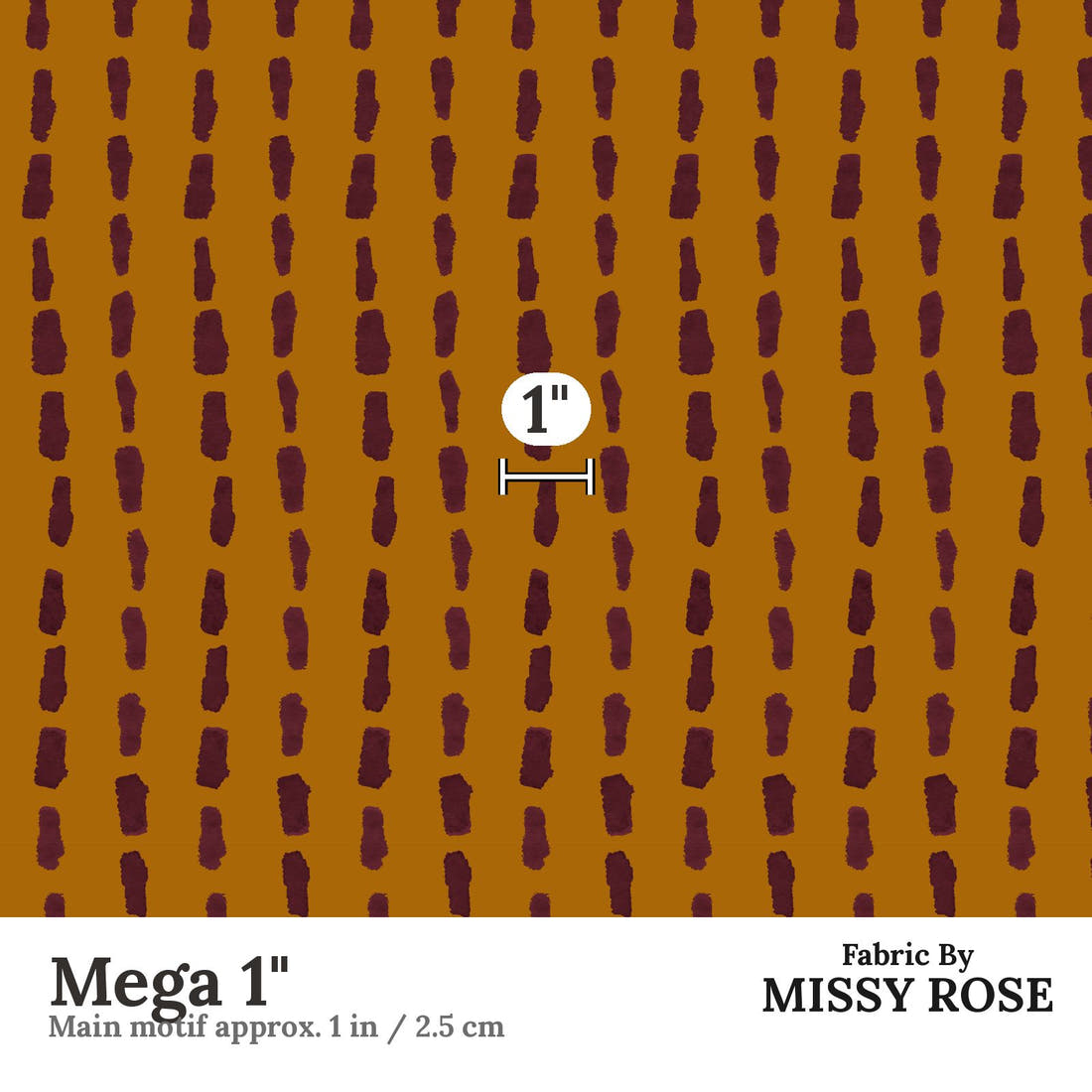 Laura Hamzic 78 Mega 1 inch print scale guide | Fabric by Missy Rose