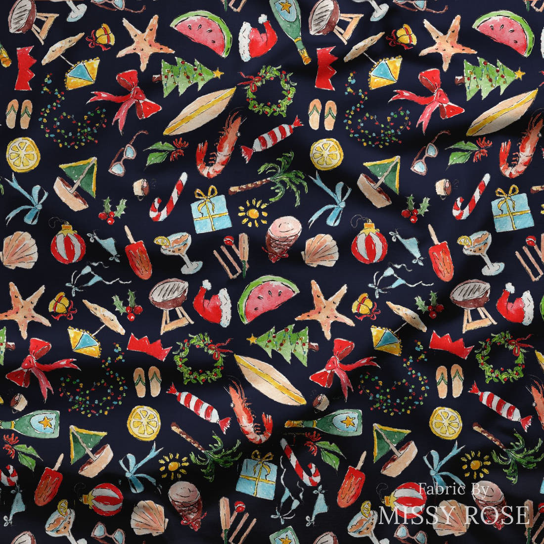 Laura Hamzic 81 draped fabric mockup - custom printed fabric by the metre | Fabric by Missy Rose