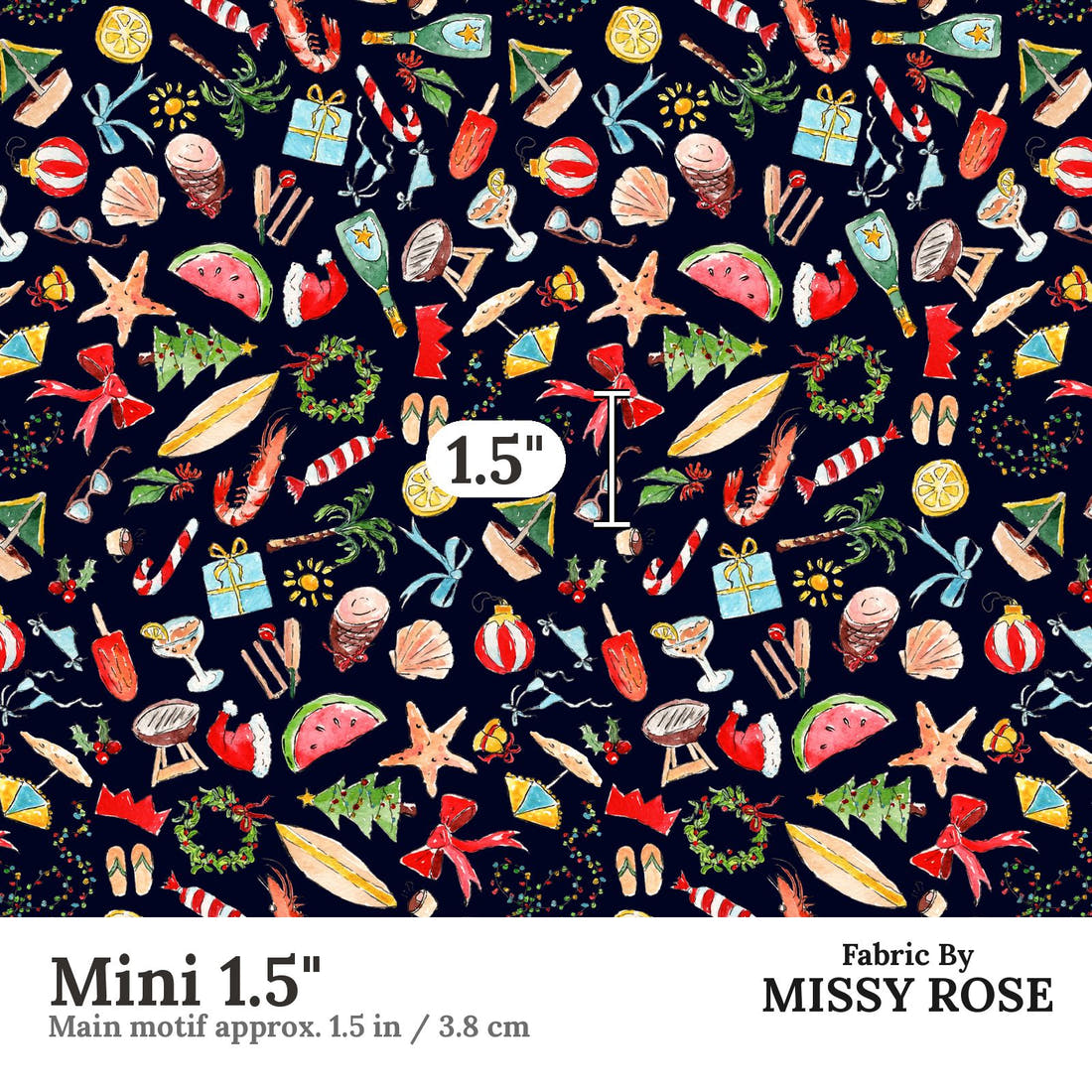 Laura Hamzic 81 Mini 1.5 inch print scale guide | Fabric by Missy Rose