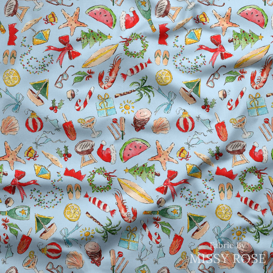 Laura Hamzic 82 draped fabric mockup - custom printed fabric by the metre | Fabric by Missy Rose