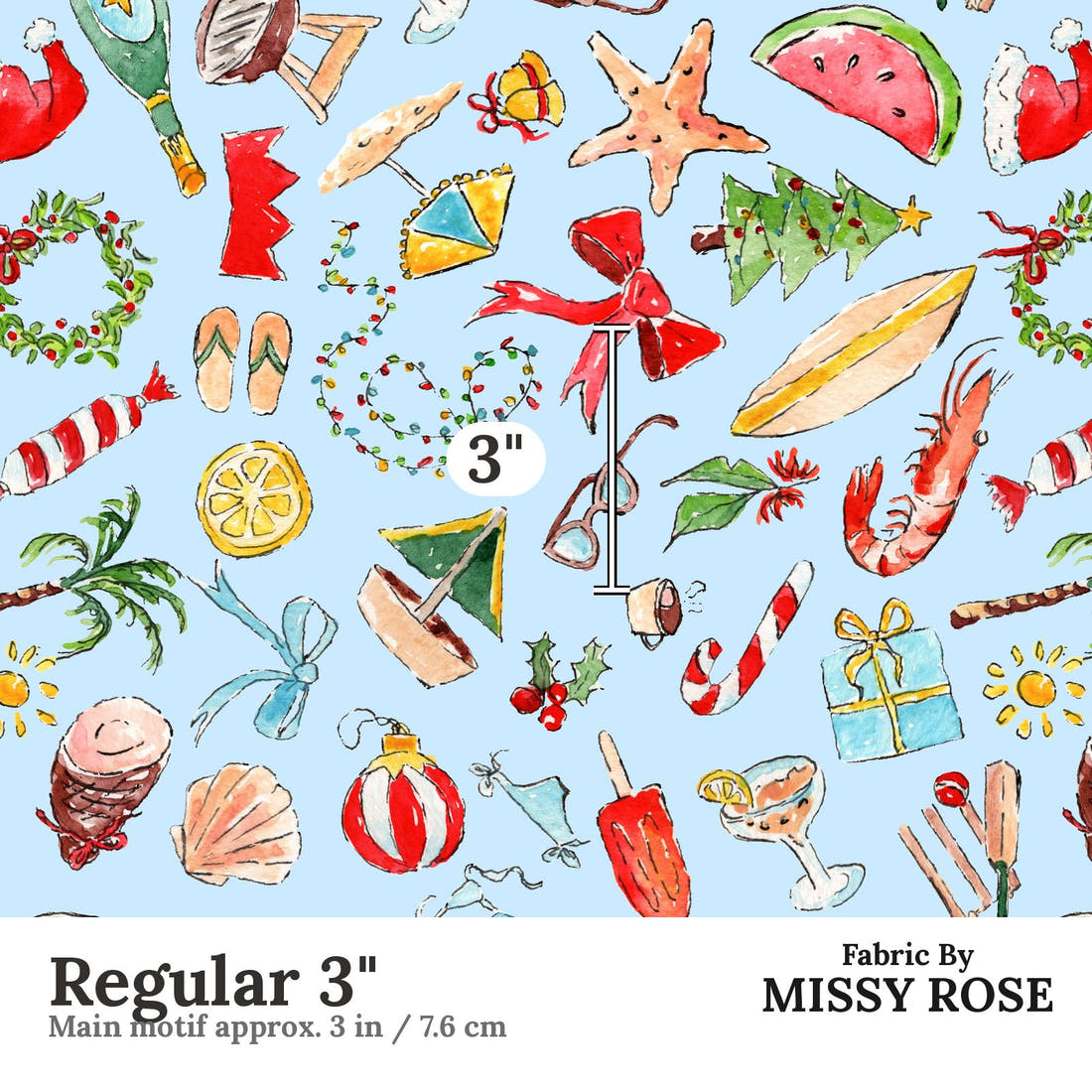 Laura Hamzic 82 Regular 3 inch print scale guide | Fabric by Missy Rose