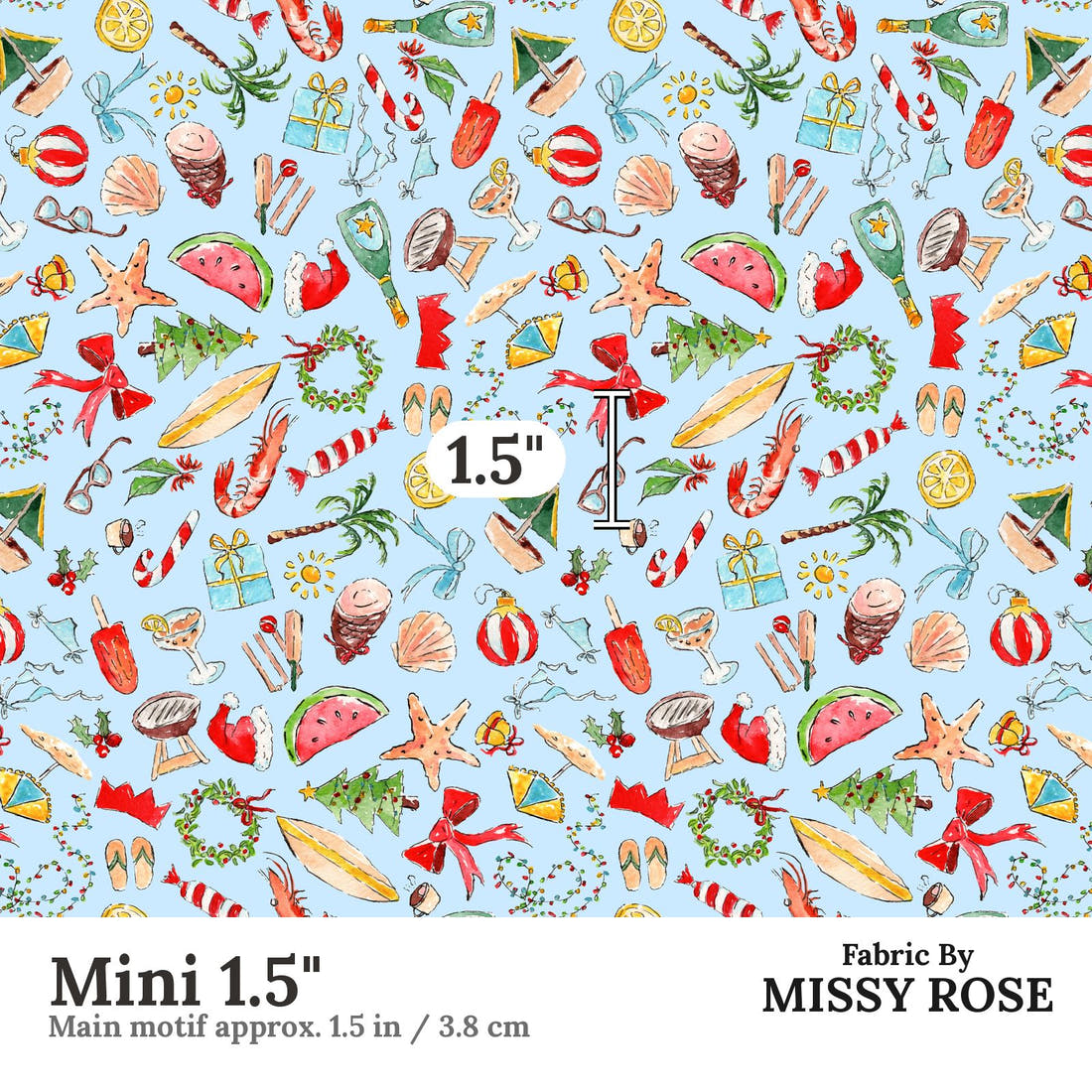 Laura Hamzic 82 Mini 1.5 inch print scale guide | Fabric by Missy Rose
