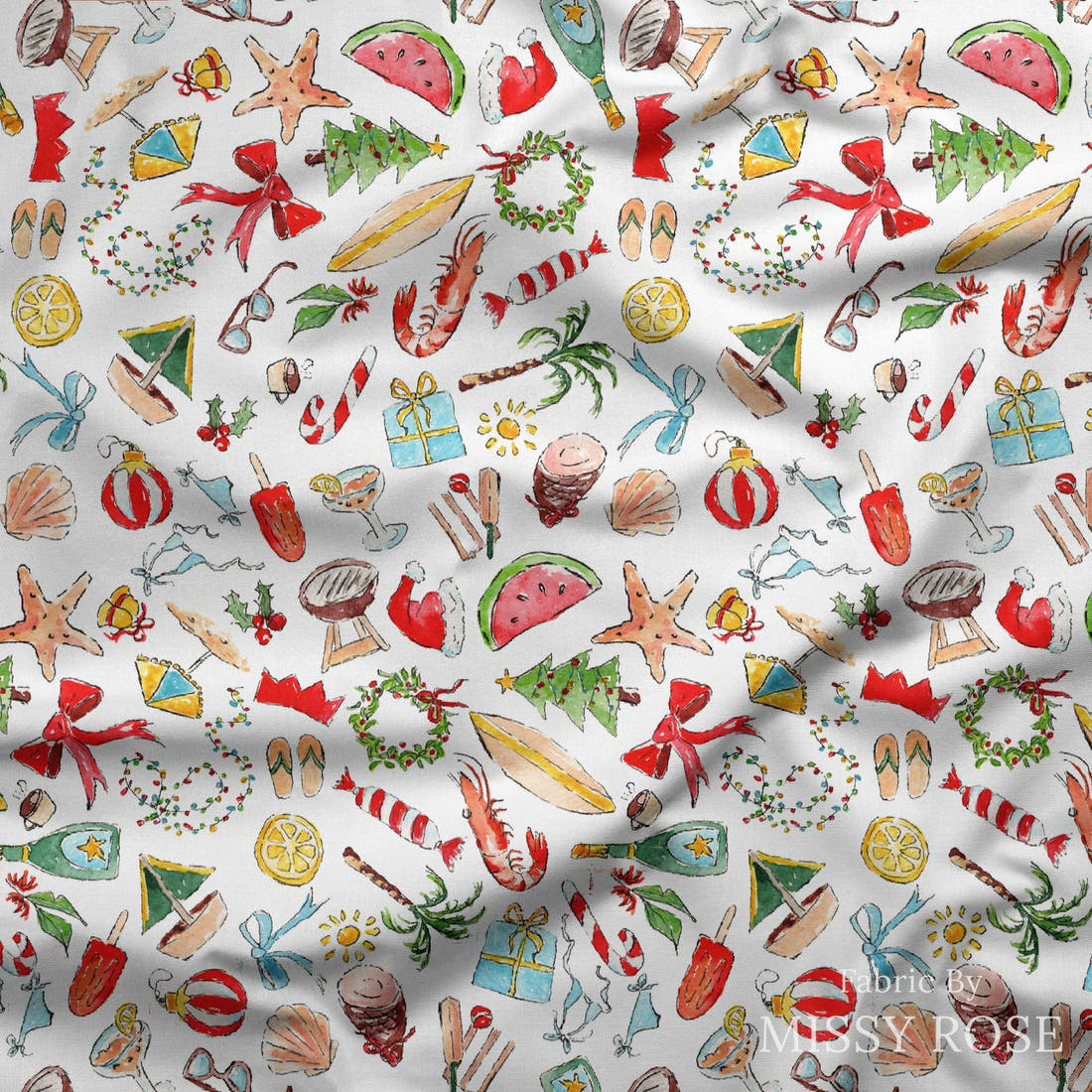Laura Hamzic 83 draped fabric mockup - custom printed fabric by the metre | Fabric by Missy Rose