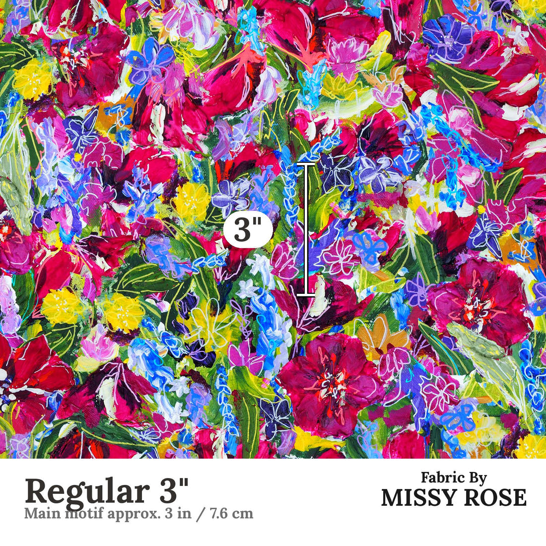 Laura Hamzic 87 Regular 3 inch print scale guide | Fabric by Missy Rose