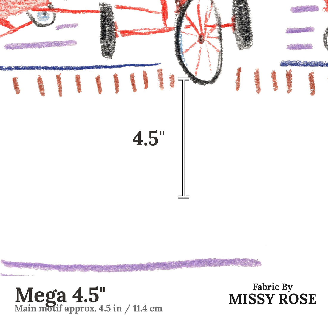 Laura Hamzic 88 Mega 4.5 inch print scale guide | Fabric by Missy Rose