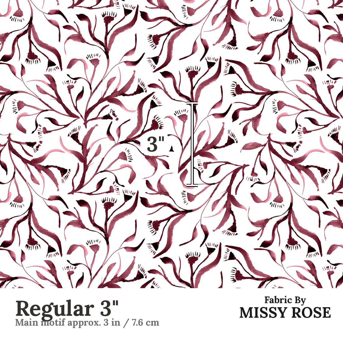 Laura Hamzic 90 Regular 3 inch print scale guide | Fabric by Missy Rose