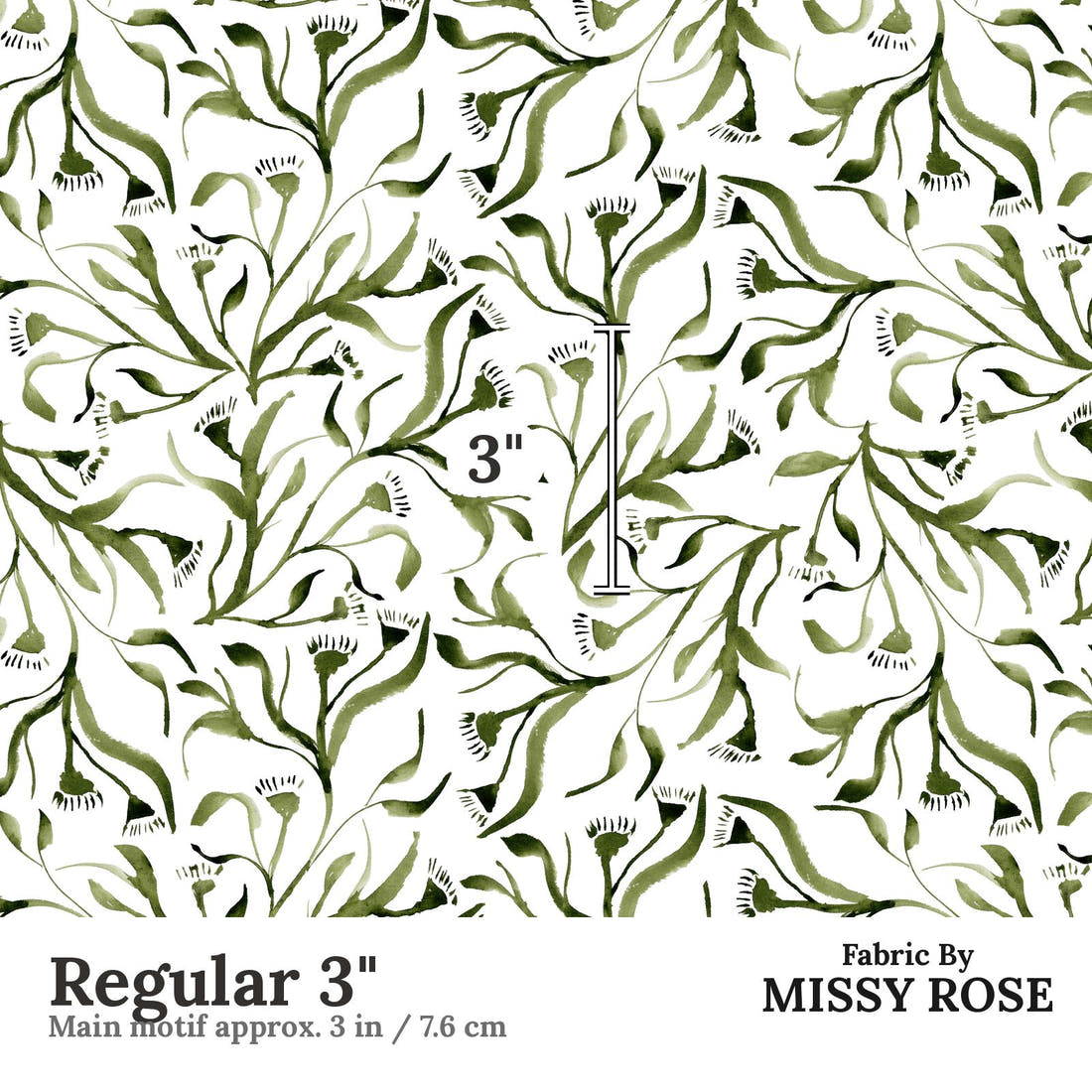 Laura Hamzic 91 Regular 3 inch print scale guide | Fabric by Missy Rose