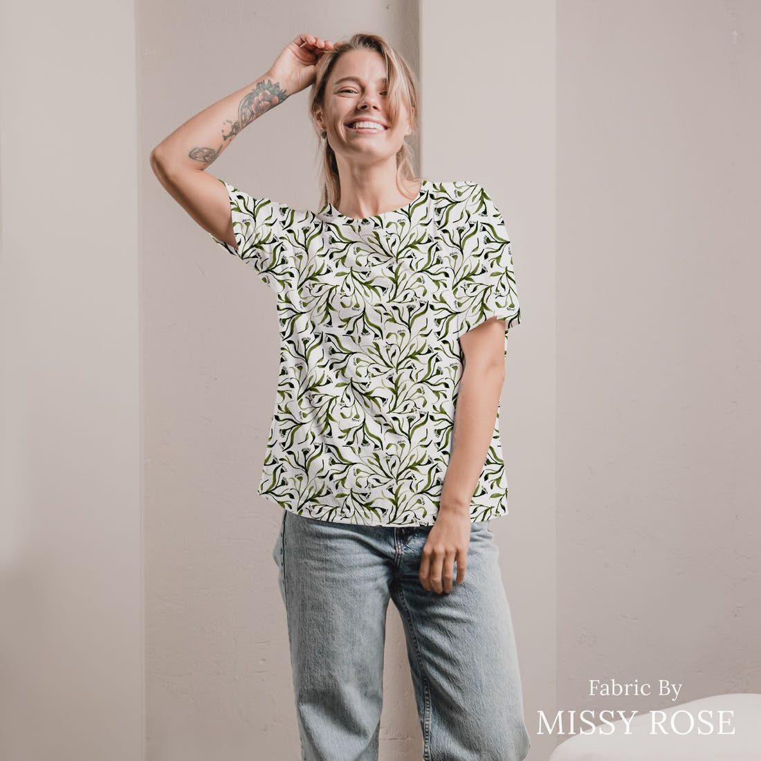 Laura Hamzic 91 sewn into an all-over print shirt - see how the print looks made up | Fabric by Missy Rose