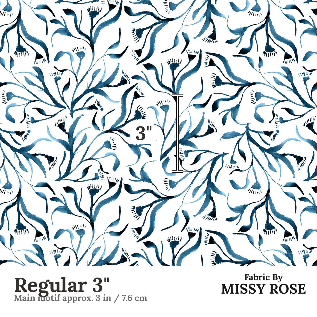 Laura Hamzic 92 Regular 3 inch print scale guide | Fabric by Missy Rose