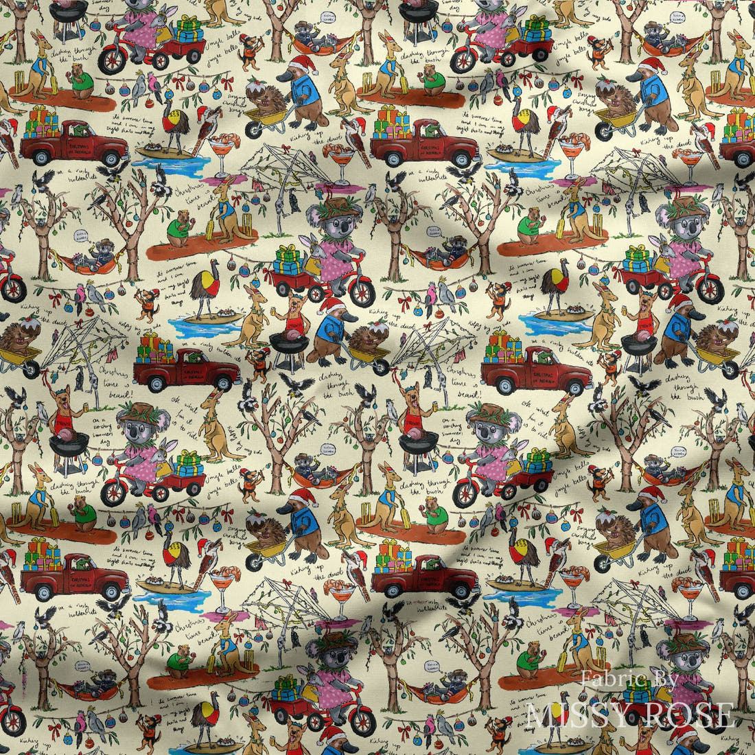Laura Hamzic 97 draped fabric mockup - custom printed fabric by the metre | Fabric by Missy Rose