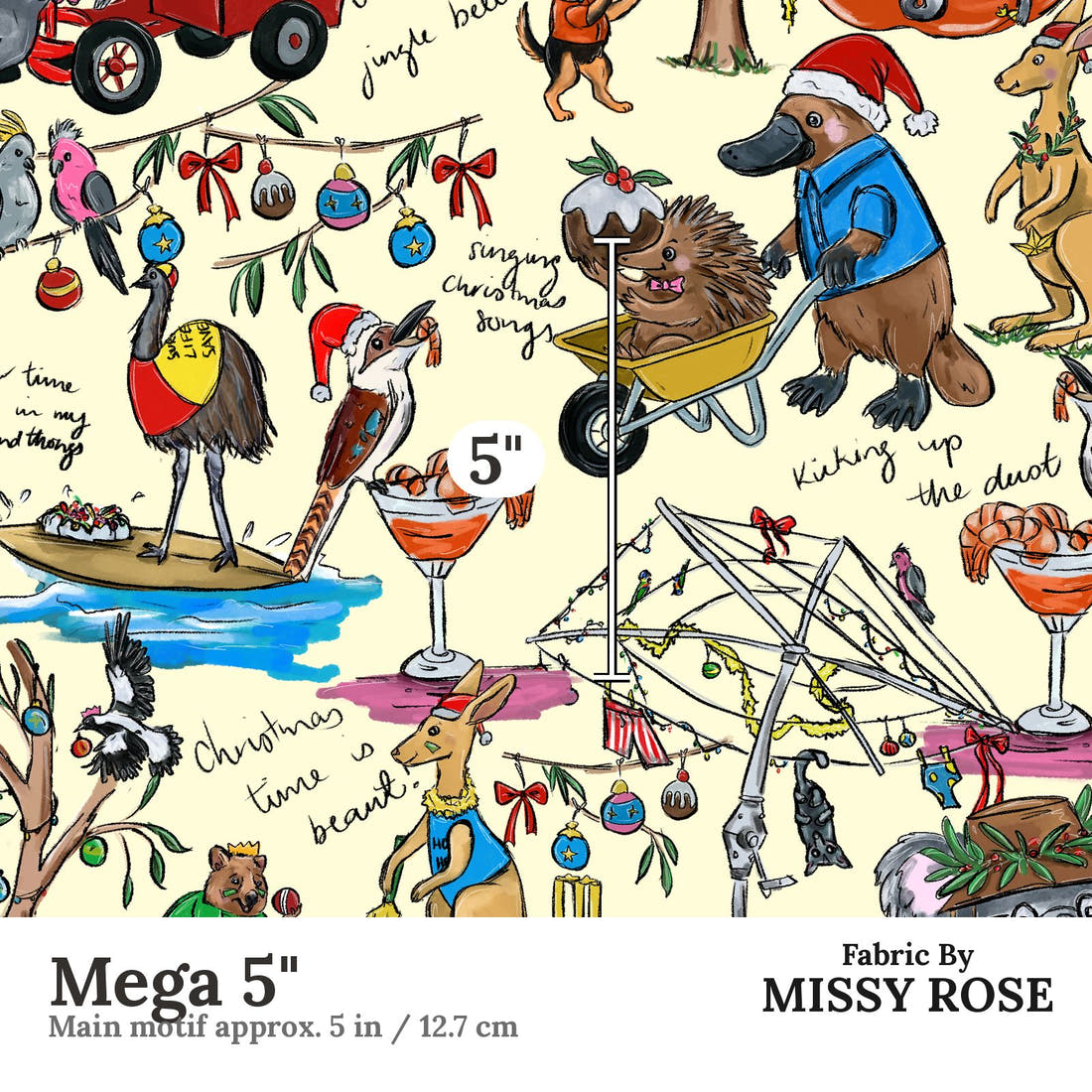 Laura Hamzic 97 Mega 5 inch print scale guide | Fabric by Missy Rose