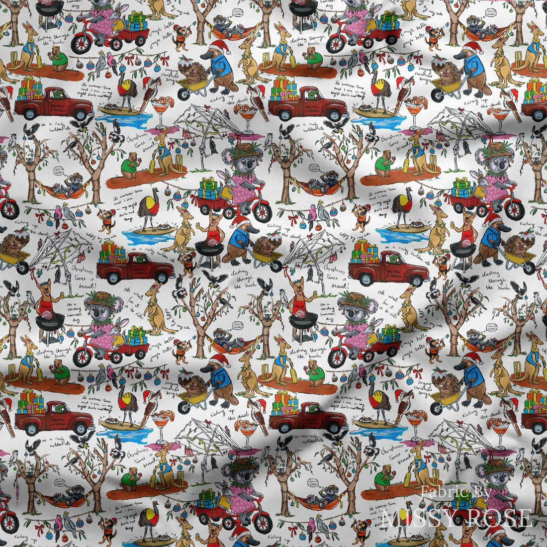 Laura Hamzic 98 draped fabric mockup - custom printed fabric by the metre | Fabric by Missy Rose
