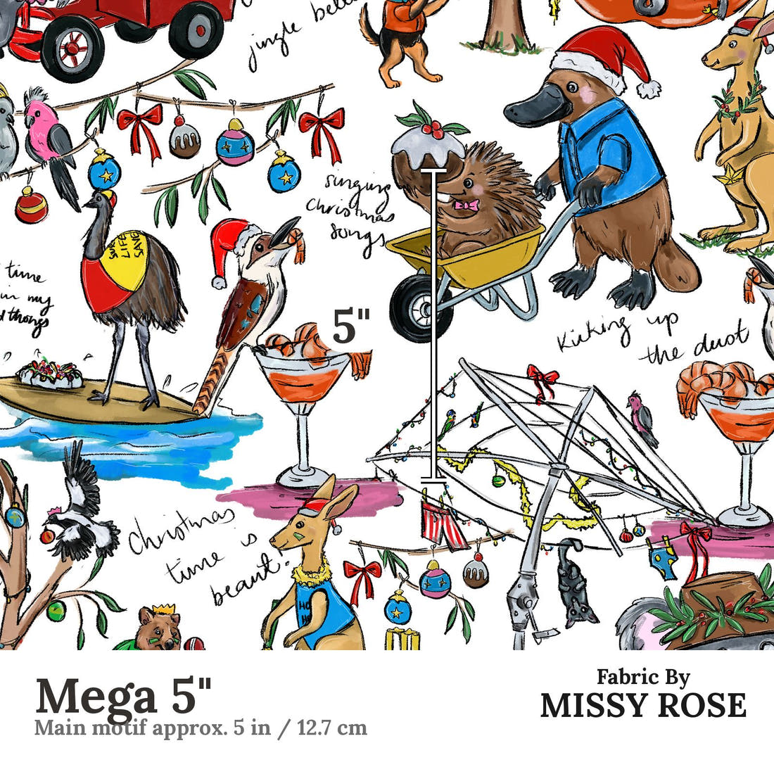 Laura Hamzic 98 Mega 5 inch print scale guide | Fabric by Missy Rose