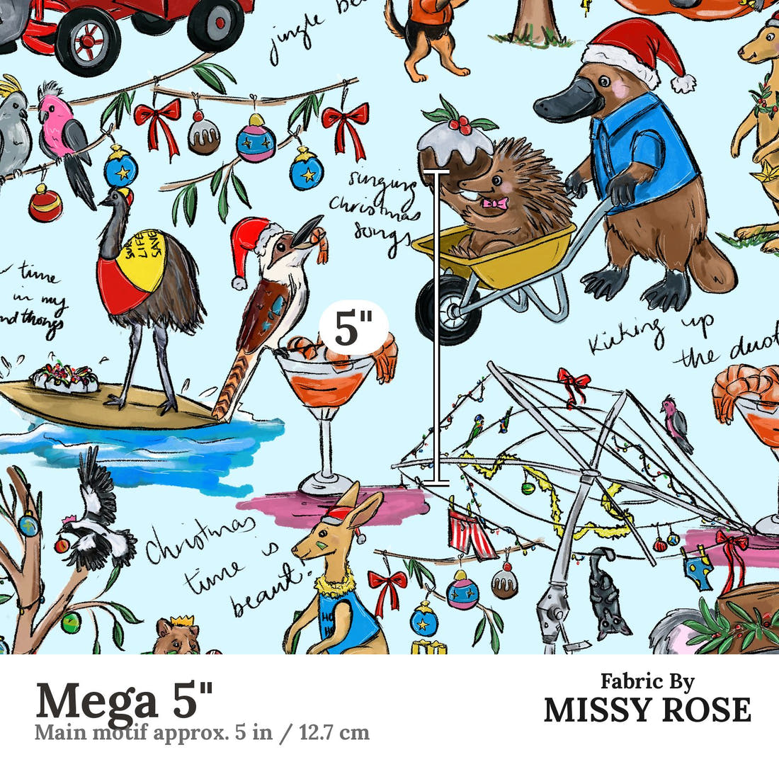 Laura Hamzic 99 Mega 5 inch print scale guide | Fabric by Missy Rose